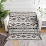 Afghan Blanket Solid White Blue Red Geometric Stripe Yarn Dyed Throw Sofa Cover Couch Blanket with Fringe Tassel