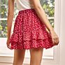 Aidi High-Waist Ruffled Small Floral Skirt Beach High Waist Women's Skirts