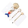 Alloy Hair Accessories Set of 3 Rhinestone Clip Hairpin Pearl Star Mermaid Hair Pin