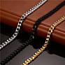 America Jewelry High Polished Stainless Steel Charm Chain Necklace for Women Men Rosary Gold Necklace Men