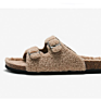 American Newest Design Price Women Sandals Fleece Lining Double Buckle Cork Slipper