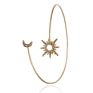 American Personalized Alloy Gold Plating Zircon Sun Moon Shape Adjustable Slim Arm Cuff Bracelets