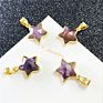 Amethyst Stone Pentagonal Shape Pendant Pendant Charm for Jewelry Diy for Choker for Necklace