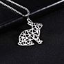 Animal Series Pure Hollow Geometric Stainless Steel Bunny Silver Pendants for Necklace Men