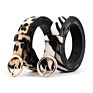 Animal Skin Pattern Pu Plush Belt Women Thin Leather Leopard Belt