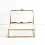 Antique Copper Glass Box Jewelry Stand Cosmetic Storage Box for Home Decoration