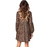 Arrive Women Causal Dresses Ruffle V-Neck Long Sleeve Loose Tunic Mini Dress