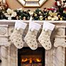 Arrived Christmas Candy Gift Bags Decoration Clothes Socks Linen Gilding Holly Jolly Christmas Stocking