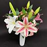 Artificial Easter Lily Flower Artificial Tiger Lily Bouquet with Greenery Stargazer Lilies for Home Decoration