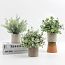Artificial Mini Flowers Plants Home Decor Plastic Small Potted Green Plant