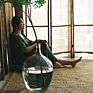 Asia Zen Big Belly round Multi-Color Glass Floor Vase for Home Decor Nordic Glass & Crystal Vases for Flowers