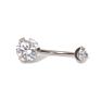 Astm F136 Implant Grade Titanium Internally Threaded Prong Set Belly Ring Body Jewelry