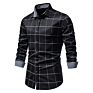 Autumn and European Size Men's Cotton Long-Sleeved Shirt Business Casual Plaid Shirt