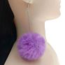 Autumn and Long Dangle Earrings Fluffy Pom Pom Earrings for Women