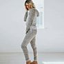 Autumn Ladies Gray Leopard Print Hoodie and Joggers Suits 2 Piece Set Tracksuits for Women