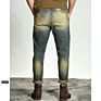 Autumn Men's Jeans All-Match Zip-Up Large Size Tapered Make Old Jean Straight Cone Daily Casual Pants