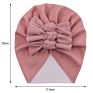 Autumn Soft Warm Beanies Photography Props Infant Headwraps Baby Hats Solid Faux Cashmere Hat Turban with Bows