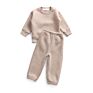 Babies Clothes Unisex Fleece Solid Color Cozy Sport Suit Two-Piece Baby Kids Clothing Set Tracksuit