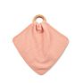 Baby Accessories Organic Cotton Muslin Teething Ring Baby Wooden Ring with Cloth Teether