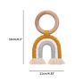 Baby Chewing Wooden and Cotton Teething Ring Rainbow Macrame Teether