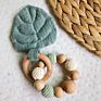 Baby Comforter Toy with Wood Teething Ring Toy