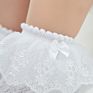 Baby Kids Princess Dress Sock Mesh Breathable Thin White Ruffle Bow Pearl Girl's Lace Baby Socks