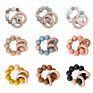 Baby Nursing Bracelets Food Grade Silicone Teether Teething Wood Rattles Toys Baby Teether Bracelets Nursing Toys Gift