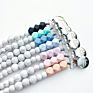 Baby Pacifier Clip Newborn Teether Diy Food Grade Silicone Bead Wooden Animal Bracelet Infant Chewing Teething Toys