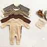 Baby Romper Newborn Clothes Cute Quantity Autumn Cotton Unisex Stripe Style Snap Button Romper