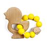 Baby Teething Toys Rattle Soft Bpa Free Cartoon Wood Baby Teether Ring Kids Food Grade Silicone Teether