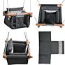 Backyard outside Canvas Wooden Baby Hanging Swing Seat Chair Indoor Outdoor Hammock Swing Kids Toys Swings