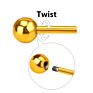 Balls Yellow Gold Color Piercing Small round Ball Stud Earrings for Women Men Children Baby Girls Kids Jewelry
