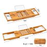 Bamboo Bathtub Caddy Tray Extendable Bath Tray Wooden Tub Caddy Holding Book, Tablet Phone Tray Glass Holder