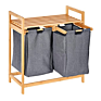 Bamboo Laundry Hamper with Dual Compartments