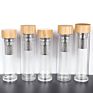Bamboo Lid Double Wall Thermos Glass Tea Bottle with Stainless Steel Long Infuser 400Ml