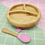 Bamboo Melamine Free Baby Eco-Friendly Biodegradable Bamboo Plates with Suction Cup Bowl