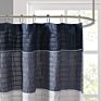 Bathroom Shower Rayon Stitching Stripe Modern Microfiber Shower Curtain,Extra Long Shower Curtain with Small Eyelet