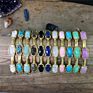 Bd-E1812 11 Kinds Stone Bangles ,Golden Bangles Fine Jewelry for Women Party Gifts,Faceted Oval Beads Charm Bangles