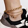 Beach Jewelry Gold Plated Butterfly Anklet Bracelets Adjustable Foot Chain Rope Anklet for Women Girls