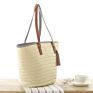 Beach Oversize Straw Bag Hand Woven One Shoulder Straw Beach Tote Bag with Tassel