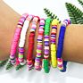 Beach Style Colorful Friendship Bracelet Teen Girls Cute Handmade Rubber Disc Bead Polymer Clay Bracelets Bangles Jewelry