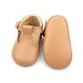 Beibeinoya Soft Leather Toddler T Bar Pram Shoes with Stripe Dress Baby Shoes