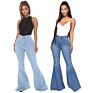 Bell Bottom Stretch Jeans High Waist Button Slim Women Jeans Flare Pants