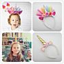 Belleworld Design Gold Glitter Horn Headband Flowers Alice Headband Accessory for Party Decoration Cosplay Costume