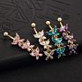 Belly Button Nail Medical Butterfly Shape Navel Nail Piercing Jewelry for Woman