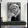 Black and White African Wild Lions Lover Canvas Painting Posters and Prints Wall Art for Living Room Home Decor (No Frame)