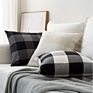 Black and White Farmhouse Decorative Square Checkers Throw Pillow Covers 18X18 Inches Buffalo Check Plaid Cushion Cover