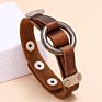 Black Cowhide Leather Bracelet for Men Jewelry