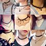Black Lace Velvet Choker Necklace Multi Layered Clavicle Jewelry Women Styles Set Choker Set