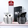 Black White Silver Color Owl Statue Modern Creative Abstract Sculpture Table Top Resin Craft